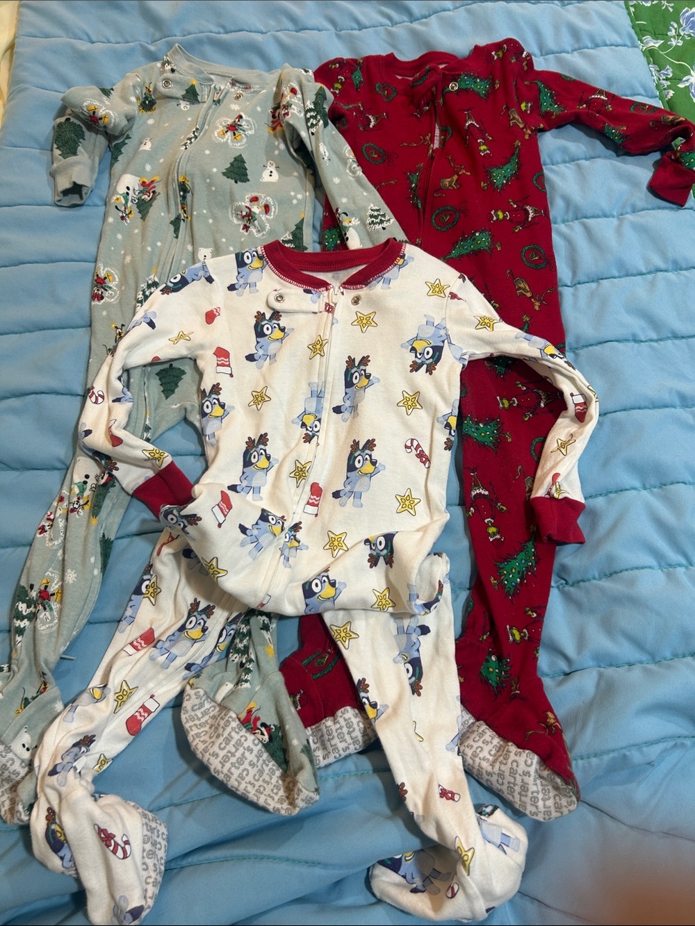 Carter’s Holiday Footed Baby Pajama Bundle - Penguin & Tree Prints